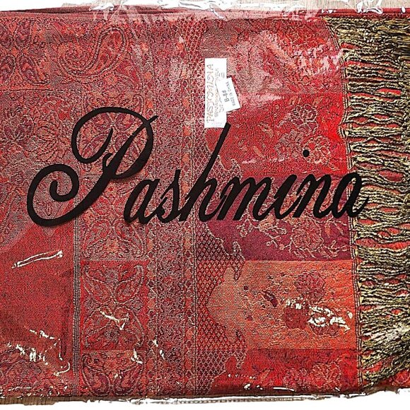 Pashmina Silk Scarf - New in Packaging. Red! - Inventory Reduction - Picture 1 of 2
